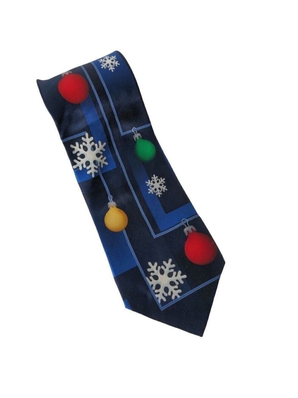 Christmas Snowflake Winter Holiday Silk Necktie
